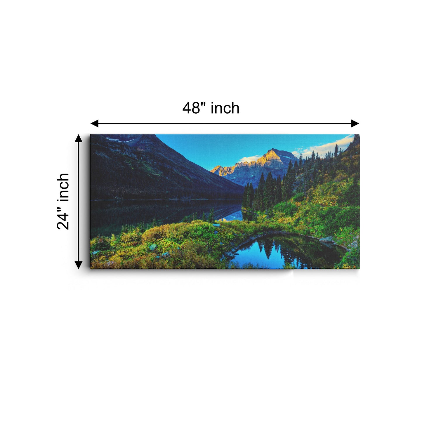 Gorgeous mountain lake canvas wall painting