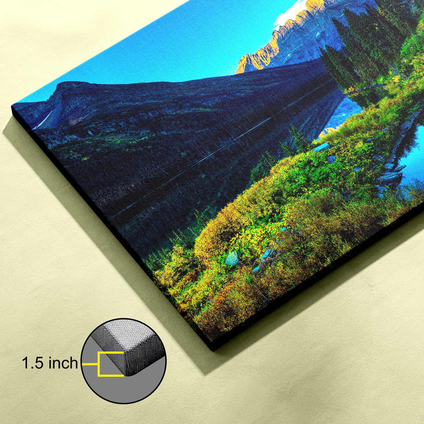 Gorgeous mountain lake canvas wall painting