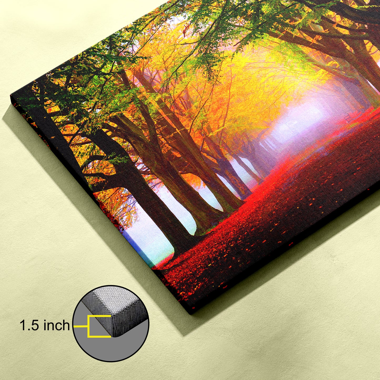 Mad Masters Park fall fog foliage trees canvas wall painting