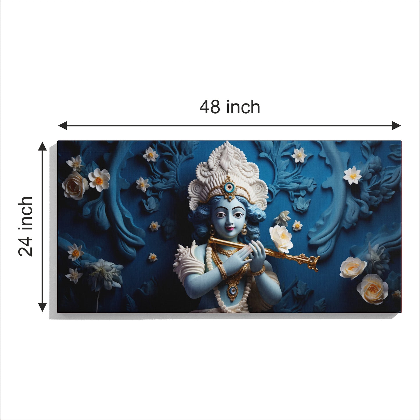 Lord Krishna playing Flute Canvas wall Painting