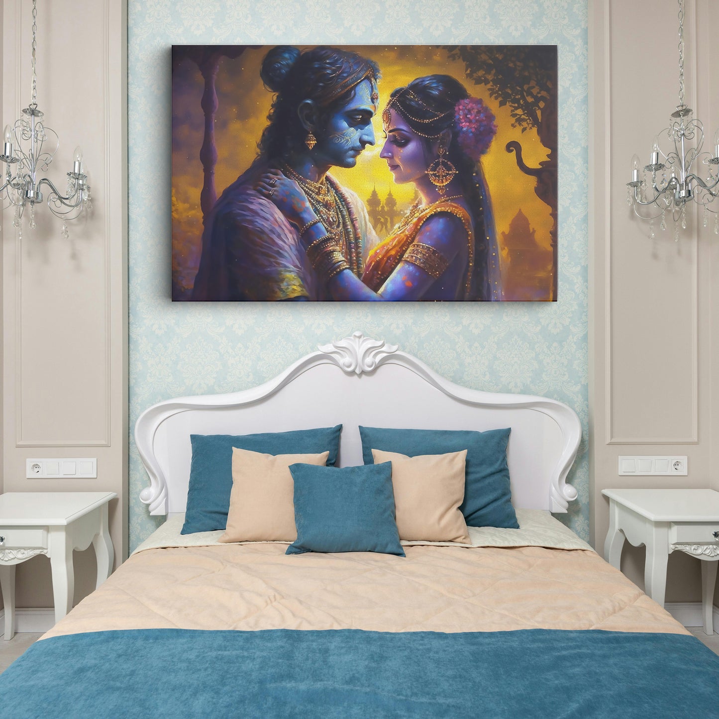 Lord Radha Krishna Canvas wall painting