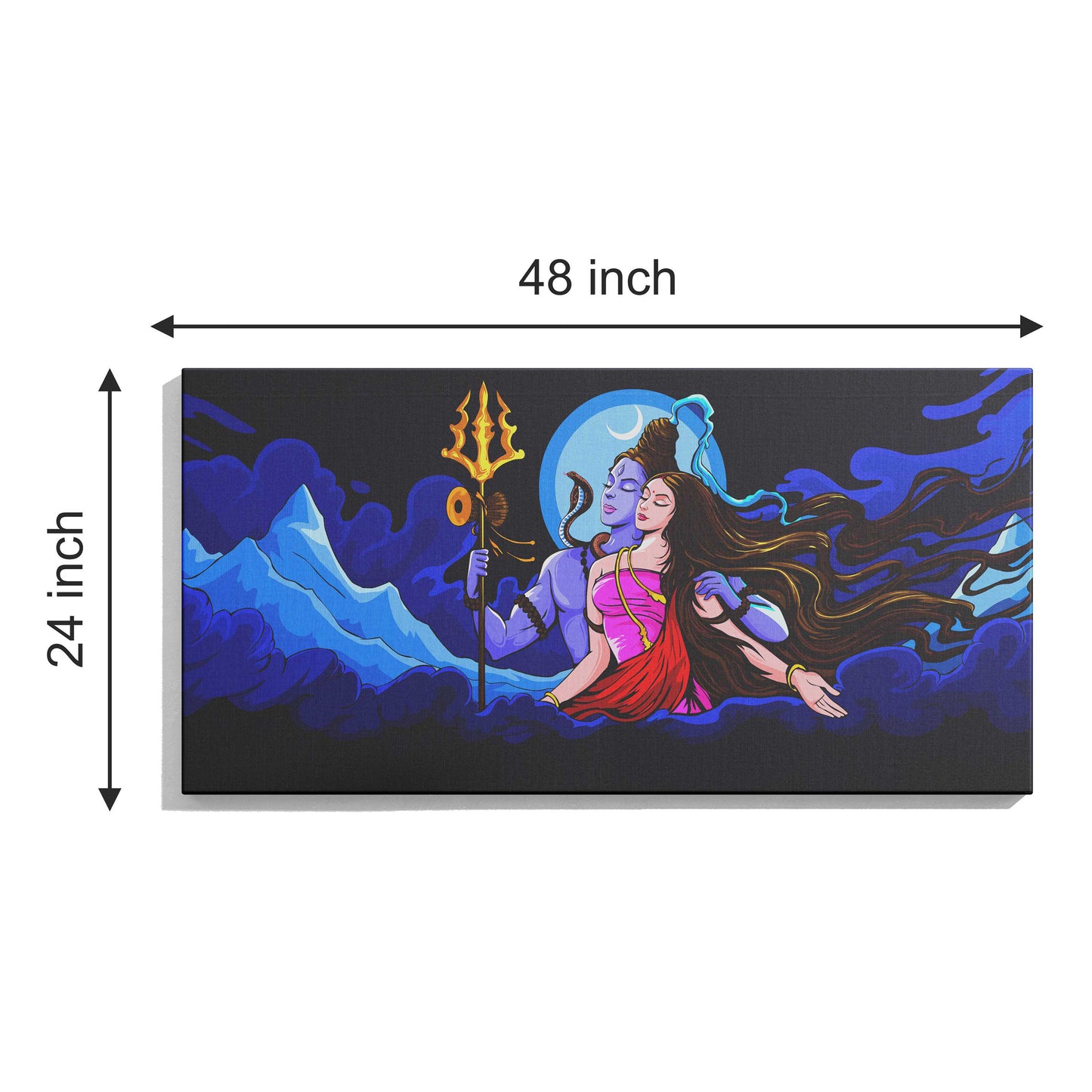 Regalocasila Hindu Goddess Maa Parvati And Lord Shiva Canvas wall painting