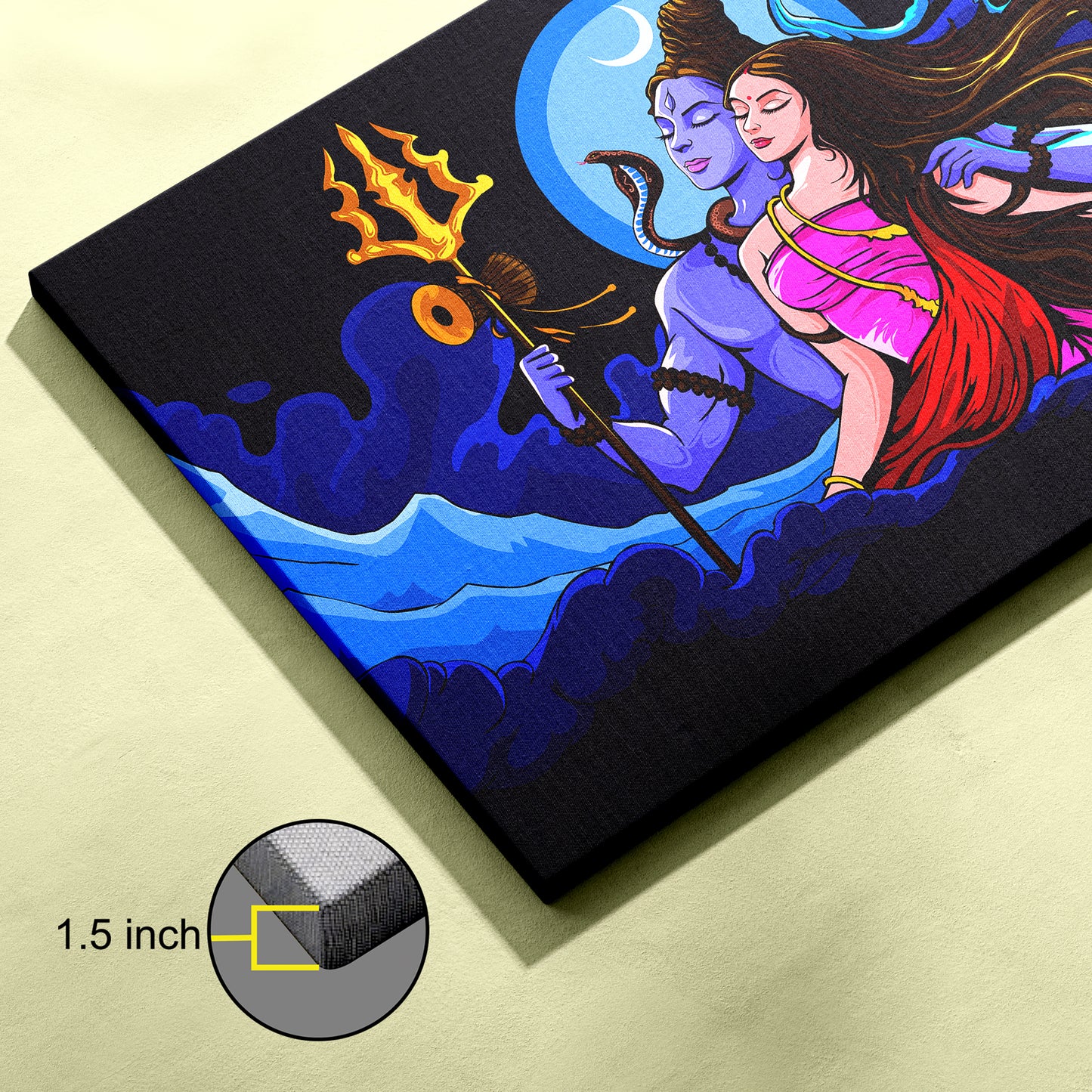 Regalocasila Hindu Goddess Maa Parvati And Lord Shiva Canvas wall painting