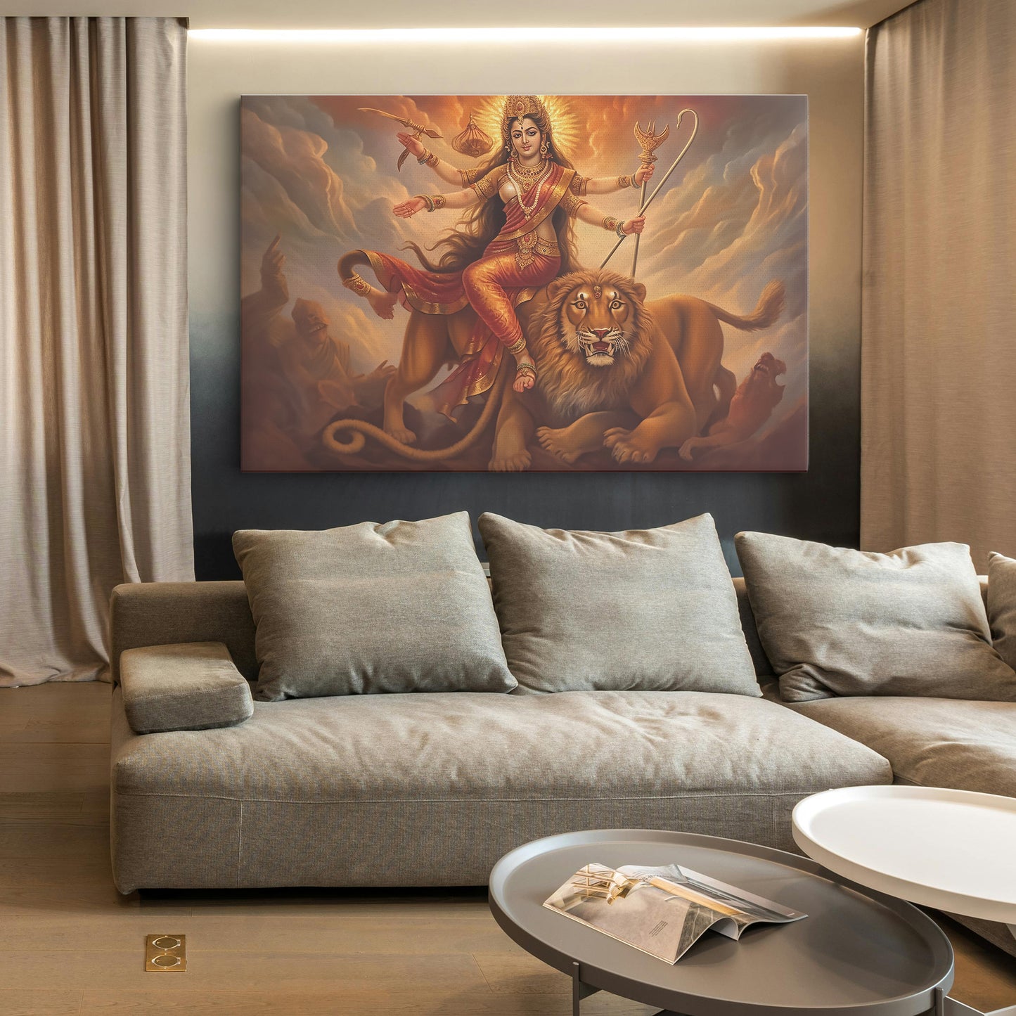 Goddess Sherawali Maa Canvas wall painting