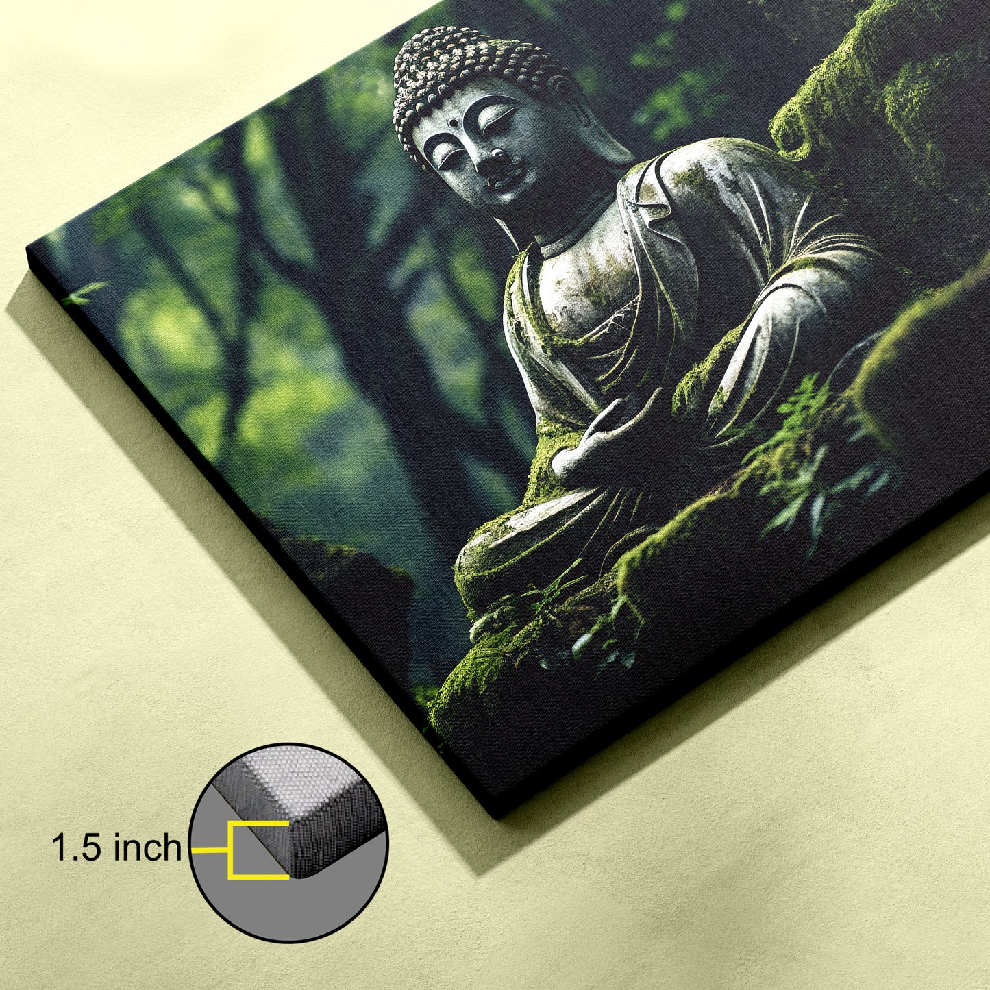 Lord Gautam Buddha Floating Canvas Religious Wall Painting