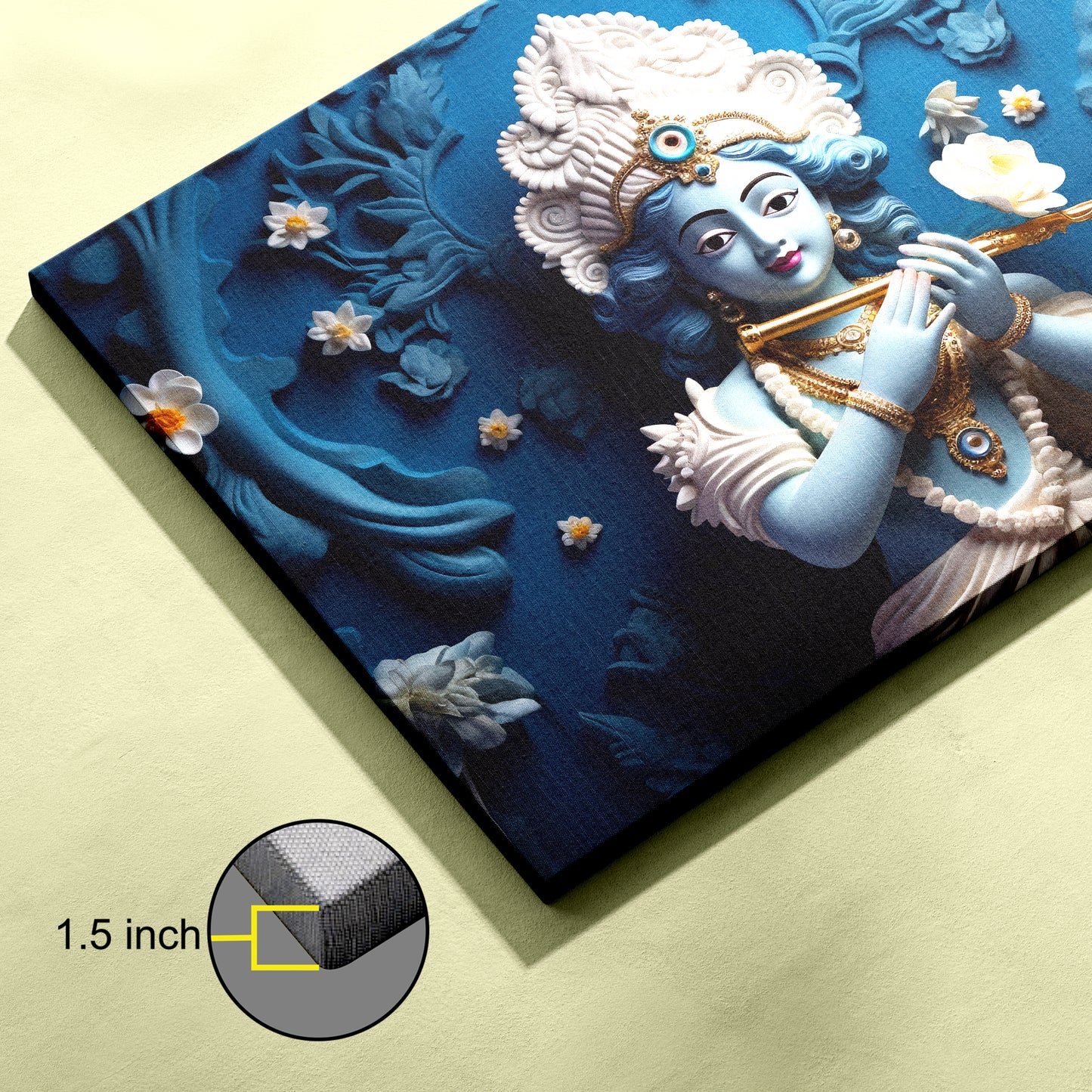 Lord Krishna playing Flute Canvas wall Painting