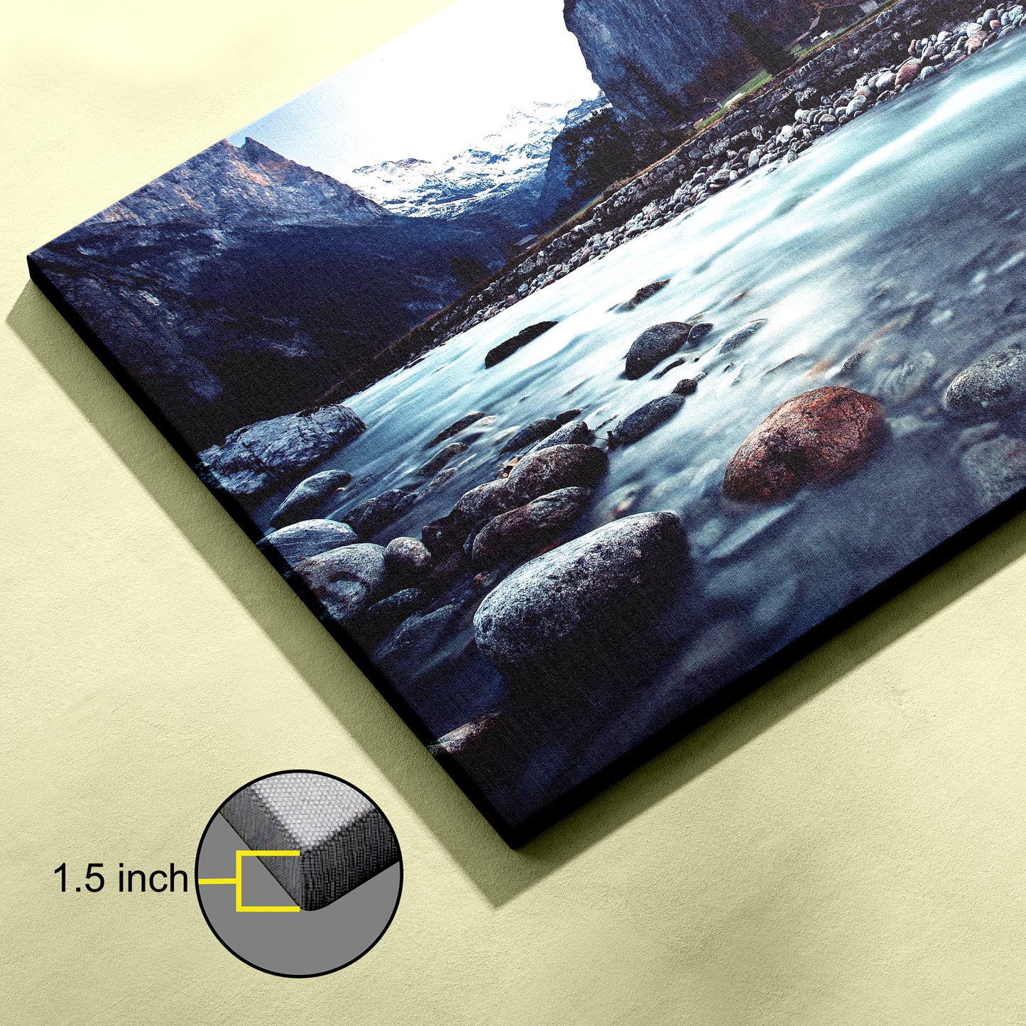 Retina Mountain River Switzerland canvas wall painting