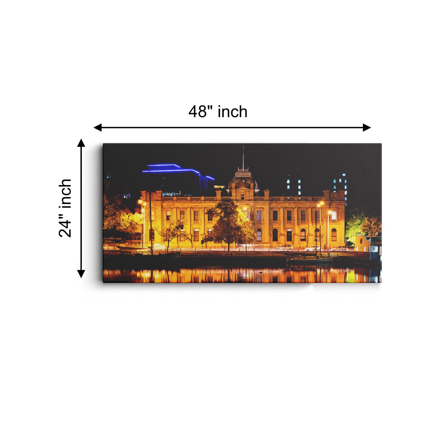 Tasmanian Museum night view canvas wall painting
