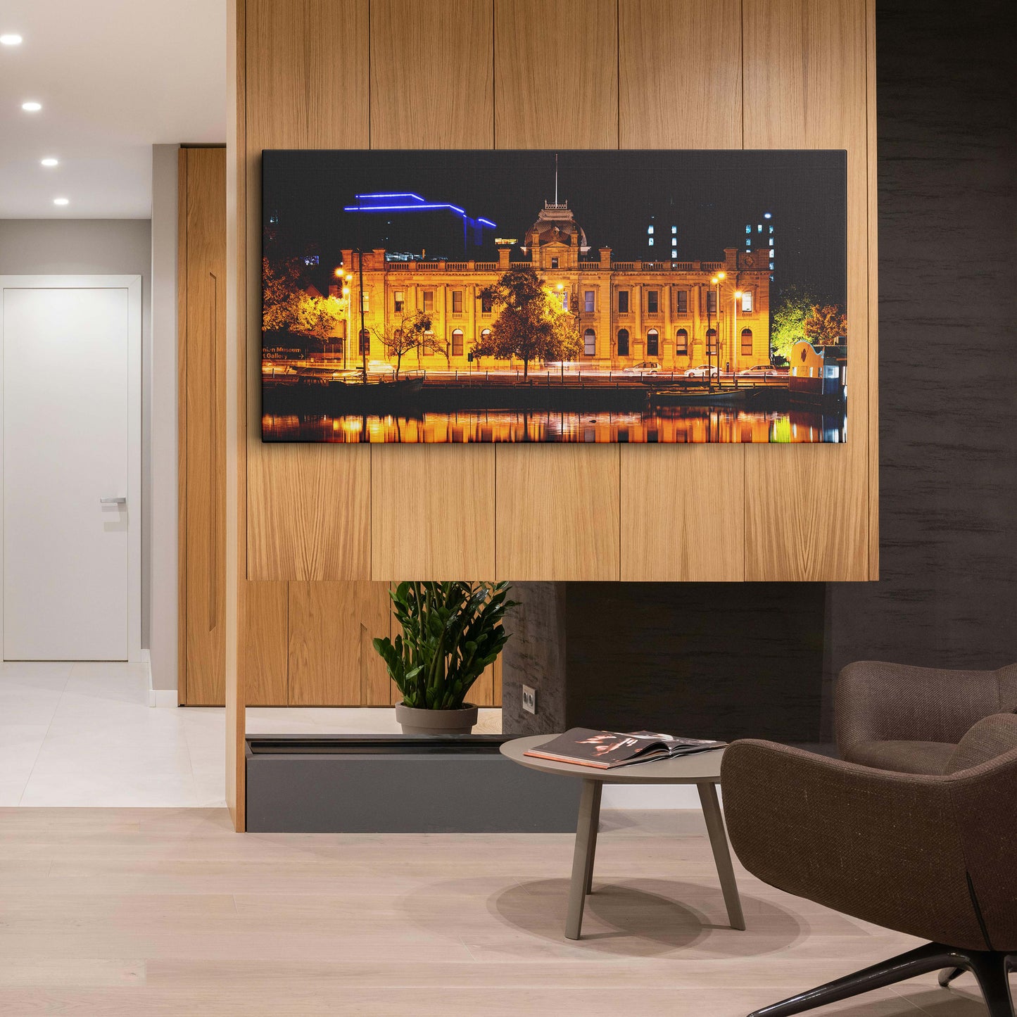 Tasmanian Museum night view canvas wall painting