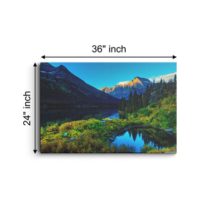 Gorgeous mountain lake canvas wall painting