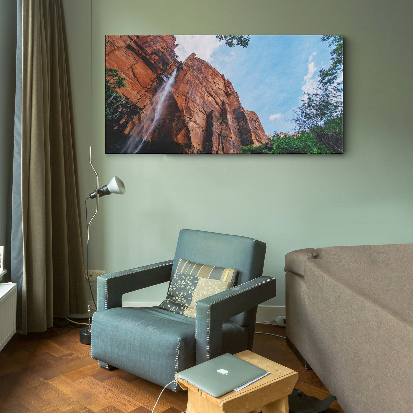 Green canyon canvas wall painting