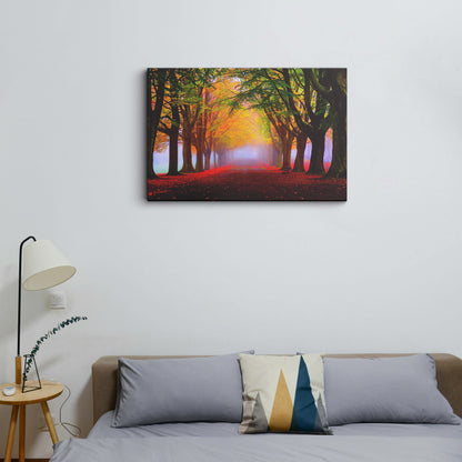 Mad Masters Park fall fog foliage trees canvas wall painting