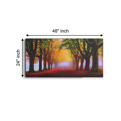 Mad Masters Park fall fog foliage trees canvas wall painting