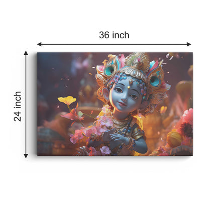 Lord krishna Child Canvas wall painting