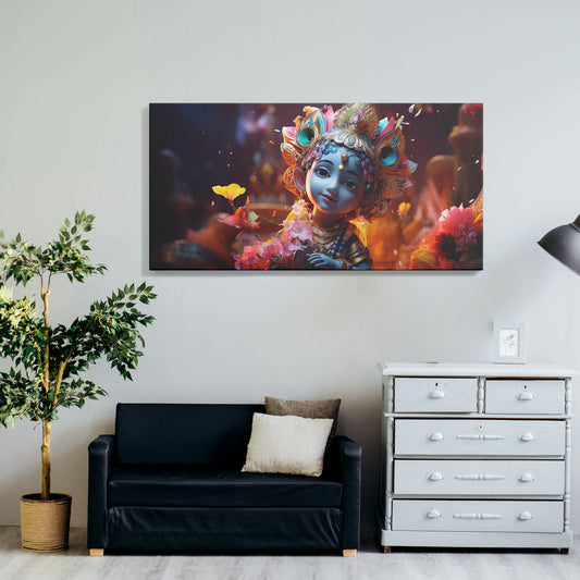 Lord krishna Child Canvas wall painting