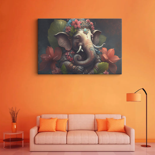Lord Ganesh ji Canvas wall painting
