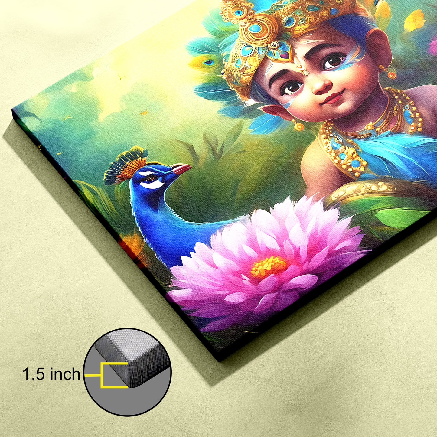 Lord Child Krishan Canvas wall painting