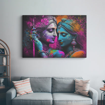 Lord Radha Krishna Canvas wall painting
