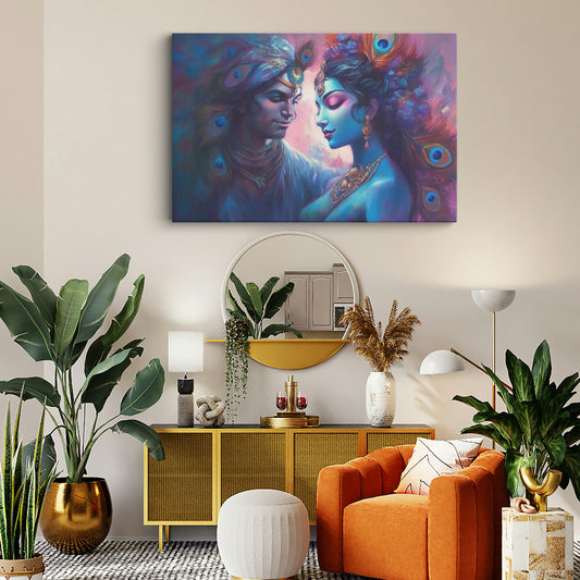 Lord Radha Krishna Canvas wall painting