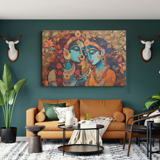 Lord Radha Krishna Canvas wall painting