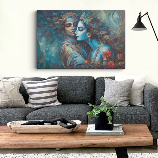 Lord Radha Krishna Canvas wall painting