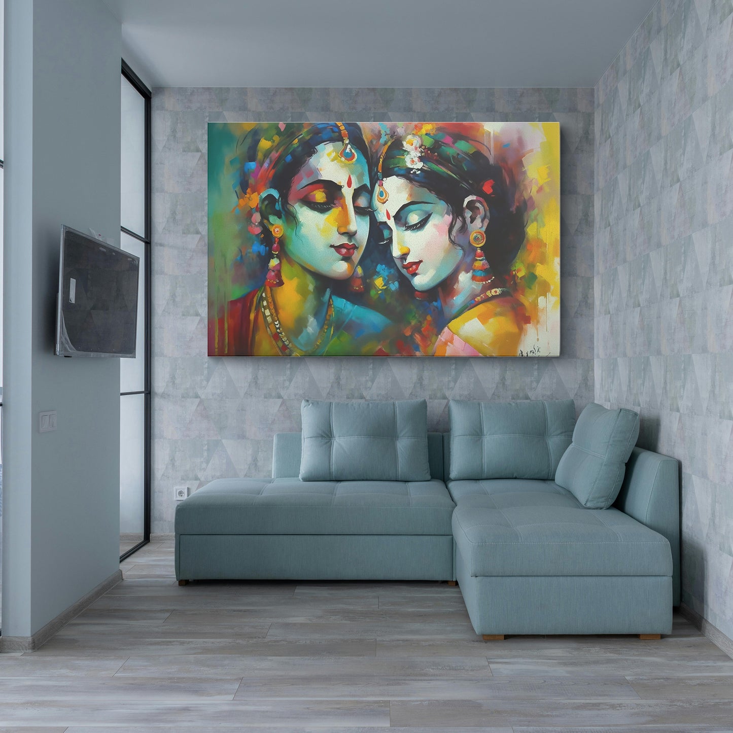 Lord Radha Krishna Canvas wall painting