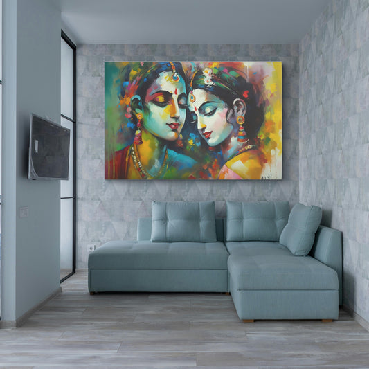 Lord Radha Krishna Canvas wall painting