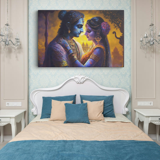 Lord Radha Krishna Canvas wall painting