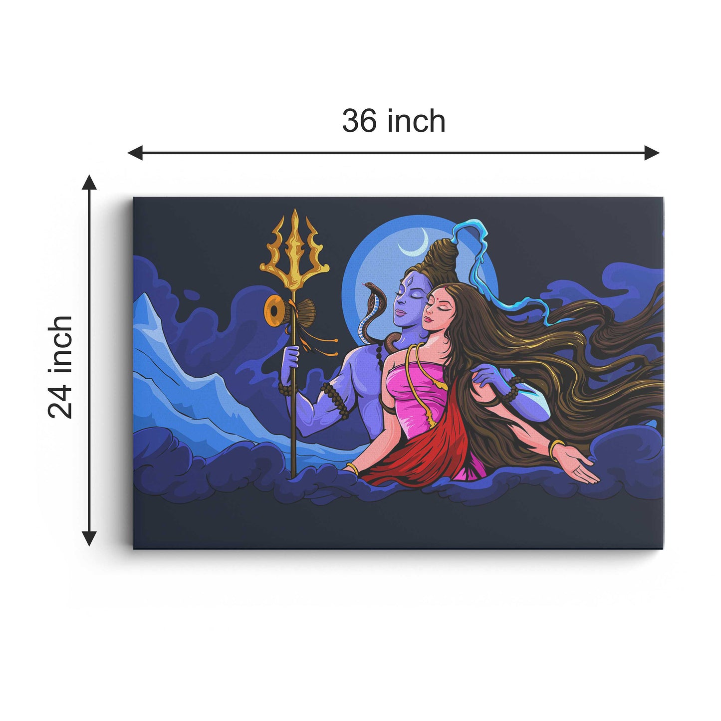 Regalocasila Hindu Goddess Maa Parvati And Lord Shiva Canvas wall painting