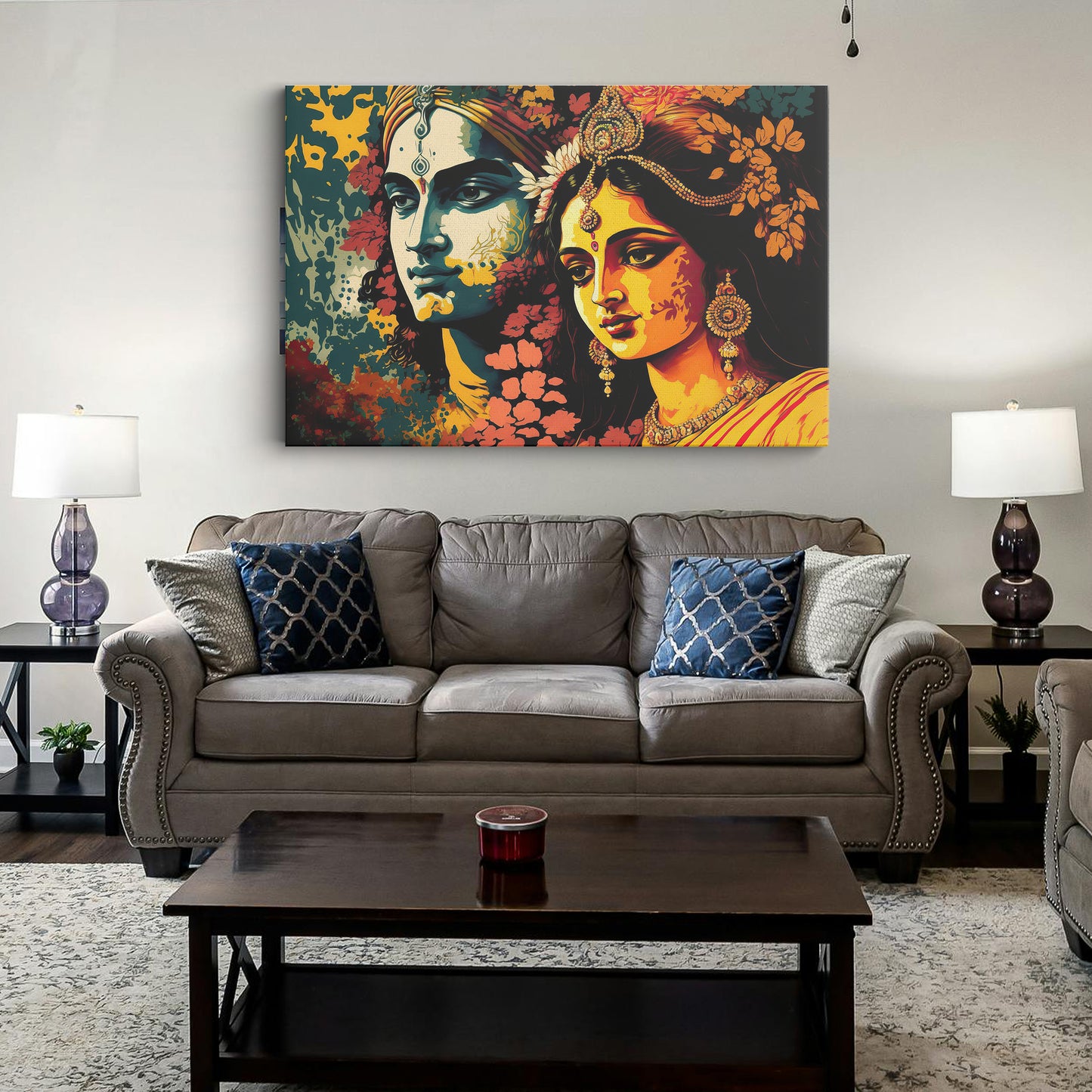 Lord Radha Krishna Canvas wall painting