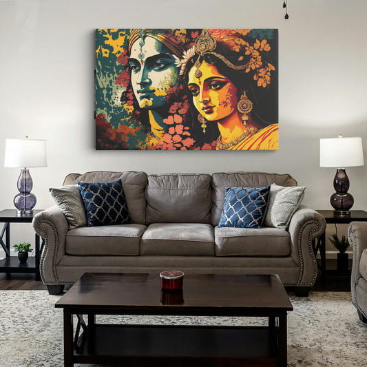Lord Radha Krishna Canvas wall painting