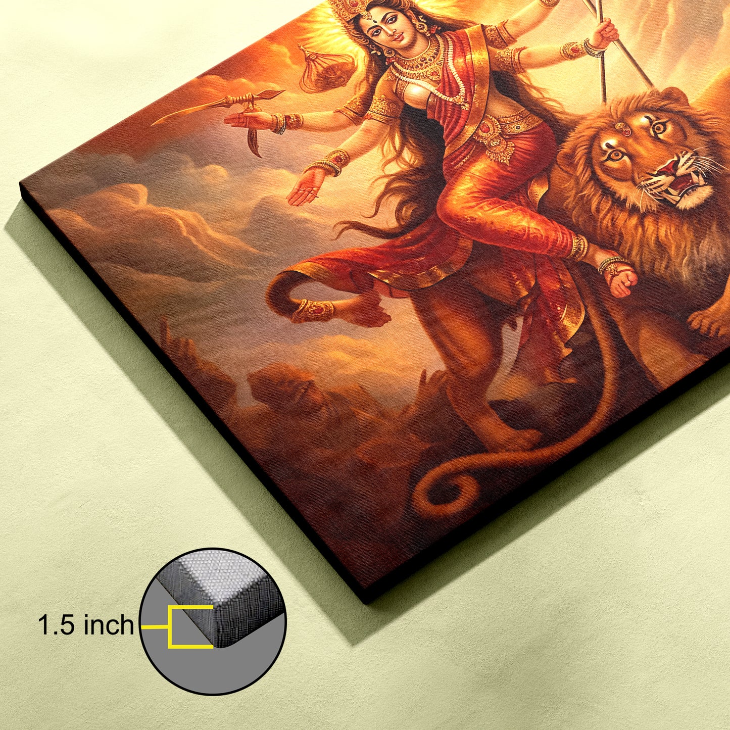 Goddess Sherawali Maa Canvas wall painting