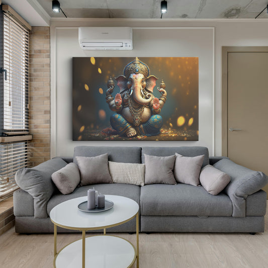 Lord Ganesh Canvas wall painting