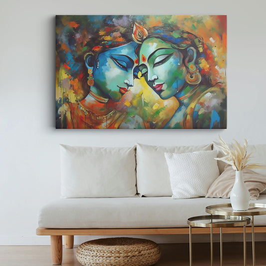 Lord Radha Krishna Canvas wall painting
